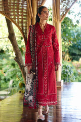 SUFFUSE - 3PC LAWN EMBROIDERED SHIRT WITH CHIFFON PRINTED DUPATTA AND TROUSER - HZG2835