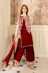 JAZMIN - 3PC LAWN EMBROIDERED SHIRT WITH CHIFFON TYE AND DYE DUPATTA AND TROUSER - HZG2855