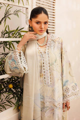 BAROQUE - 3PC LAWN PRINTED SHIRT WITH SILK PRINTED DUPATTA AND TROUSER - HZG3014