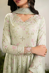 IZNIK - 3PC LAWN PRINTED FROCK WITH SILK PRINTED DUPATTA AND TROUSER - HZG3012