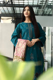 URGE - 3PC KHADDAR SEQUEN CHIKANKAARI EMBROIDERED SHIRT WITH PASHMINA JACQUARD SHAWL AND TROUSER - HZG2050