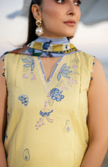 SERAN - 3PC LAWN EMBROIDERED SHIRT WITH CHIFFON PRINTED DUPATTA AND TROUSER - HZG2895