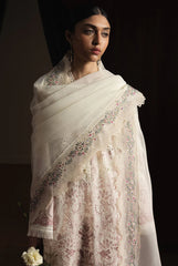 ZARA SHAHJAHAN - 3PC LAWN EMBROIDERED SHIRT WITH KHADDI NET EMBROIDERED DUPATTA AND TROUSER - HZG2967