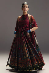 ZARA SHAHJAHAN - 3PC LAWN PRINTED FROCK WITH SILK PRINTED DUPATTA AND TROUSER - HZG2995