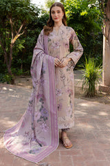 BAROQUE - 3PC KHADDAR PRINTED SHIRT WITH KHADDAR PRINTED DUPATTA AND TROUSER - HZU2554