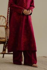 ZARA SHAH JAHAN - 3PC LAWN EMBROIDERED SHIRT WITH CHIFFON PRINTED DUPATTA AND TROUSER - HZG2266