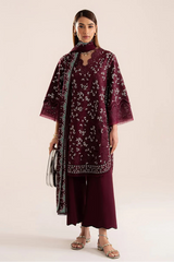 SUFFUSE - 3PC LAWN LASERWORK EMBROIDERED SHIRT WITH KHADDI NET EMBROIDERED DUPATTA AND TROUSER - HZG2756