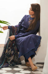 SERAN - 3PC LAWN EMBROIDERED SHIRT WITH MANAAR PRINTED DUPATTA AND TROUSER - HZG1681