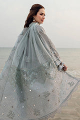 NUREH - 3PC LAWN LASER CUT EMBROIDERED SHIRT WITH MANAAR EMBROIDERED DUPATTA AND TROUSER - HZG2223