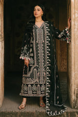 FIONA - 3PC LAWN EMBROIDERED SHIRT WITH COTTON NET EMBROIDERED DUPATTA AND TROUSER - HZG3084