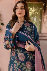 BAROQUE - 3PC KHADDAR PRINTED SHIRT WITH KHADDAR PRINTED DUPATTA AND TROUSER - HZU2557