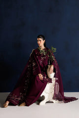 IZNIK - 3PC LAWN EMBROIDERED SHIRT WITH ORGANZA EMBROIDERED DUPATTA AND TROUSER - HZG3002