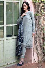 JAZMIN - 3PC LAWN EMBROIDERED SHIRT WITH MANAAR PRINTED DUPATTA AND TROUSER - HZG1881
