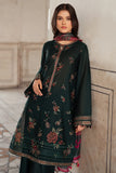 JAZMIN - 3PC DHANAK EMBROIDERED SHIRT WITH TWILL PRINTED SHAWL AND TROUSER - HZG1973