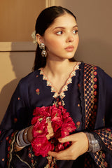 CROSS STITCH - 3PC DHANAK EMBROIDERED SHIRT WITH DHANAK EMBROIDERED SHAWL AND TROUSER - HZG1958