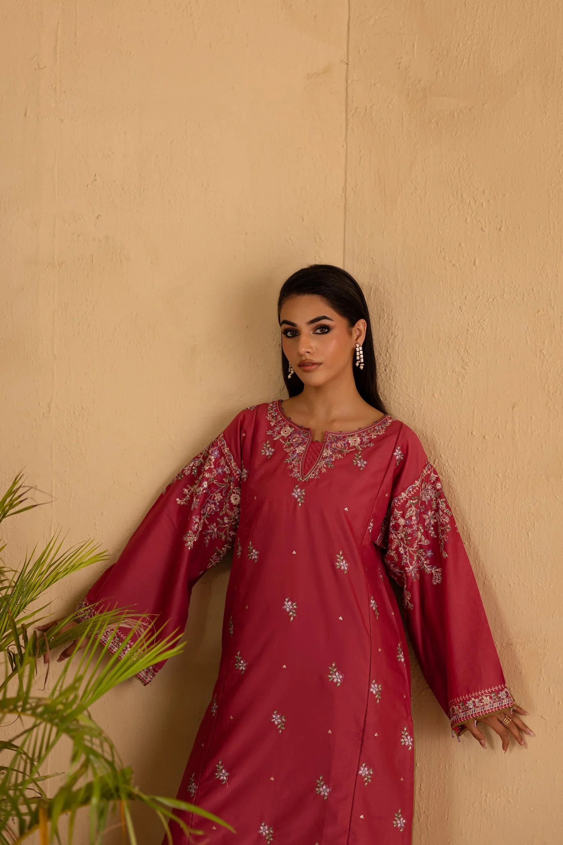 BATIK - 2PC DHANAK EMBROIDERED SHIRT AND EMBROIDERED TROUSER - HZG2376