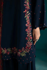 BATIK - 3PC DHANAK EMBROIDERED SHIRT WITH TWILL PRINTED SHAWL AND TROUSER - HZU2432