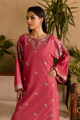 BATIK - 2PC DHANAK EMBROIDERED SHIRT AND EMBROIDERED TROUSER - HZG2376