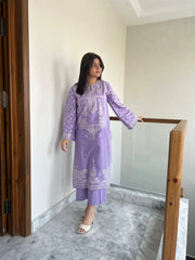 URGE - 2PC DHANAK EMBROIDERED SHIRT AND TROUSER - HZU2437