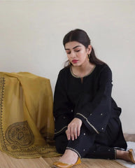 AISLING - 3PC LAWN EMBROIDERED SHIRT WITH LAWN PRINTED DUPATTA AND TROUSER - HZG1140