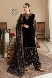 BAROQUE - 3PC VELVET EMBROIDERD SHIRT WITH VELVET EMBROIDERED TROUSER AND EMBROIDERED ORGANZA DUPATTA - HZG1350