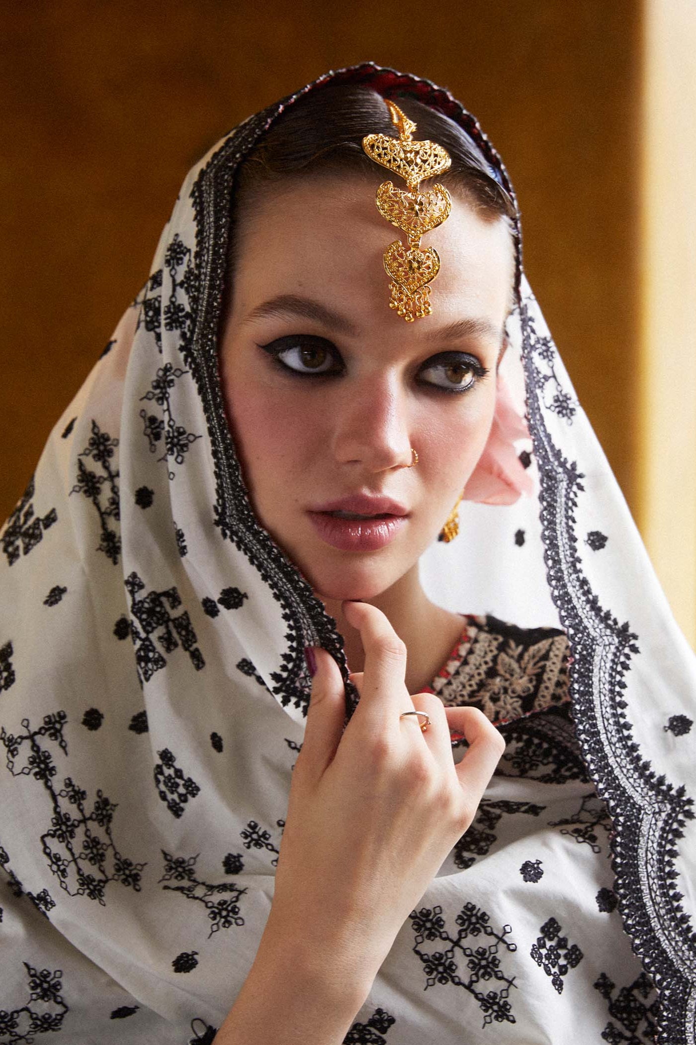HUSSAIN REHAR - 3PC DHANAK EMBROIDERED SHIRT WITH COTTON NET EMBROIDERED DUPATTA AND TROUSER - HZG2369