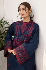 JAZMIN - 3PC DHANAK EMBROIDERED SHIRT WITH Dhanak SHAWL AND TROUSER - HZG1300