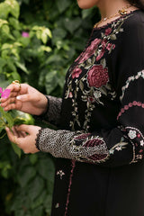 NUREH - 3PC DHANAK EMBROIDERED SHIRT WITH TWILL PRINTED SHAWL AND TROUSER - HZG2614