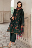 JAZMIN - 3PC DHANAK EMBROIDERED SHIRT WITH TWILL PRINTED SHAWL AND TROUSER - HZG1973