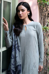 JAZMIN - 3PC LAWN EMBROIDERED SHIRT WITH MANAAR PRINTED DUPATTA AND TROUSER - HZG1881