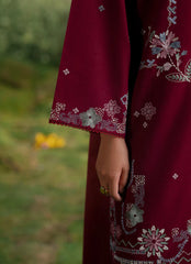 IMAGE - 3PC KHADDAR EMBROIDERED SHIRT WITH DHANAK EMBROIDERED SHAWL AND TROUSER - HZU2598