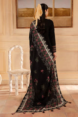 NUREH - 3PC DHANAK EMBROIDERED SHIRT WITH TWILL PRINTED SHAWL AND TROUSER - HZG2546