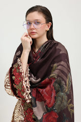 BAROQUE - 3PC KARANDI PRINTED SHIRT WITH KARANDI PRINTED SHAWL AND TROUSER - HZG3137
