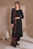 IZNIK - 3PC DHANAK EMBROIDERED SHIRT WITH DHANAK EMBROIDERED SHAWL AND TROUSER - HZG2040