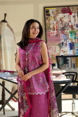 SOBIA NAZIR - 3PC LAWN EMBROIDERED SHIRT WITH CHIFFON PRINTED DUPATTA AND TROUSER - HZG2907