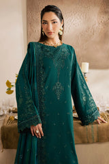 NUREH - 3PC LAWN EMBROIDERED SHIRT WITH CHIFFON EMBROIDERED DUPATTA AND TROUSER - HZG2618