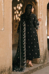 FIONA - 3PC LAWN EMBROIDERED SHIRT WITH COTTON NET EMBROIDERED DUPATTA AND TROUSER - HZG3084