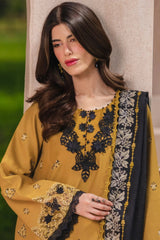 RANG RASIYA - 3PC LAWN EMBROIDERED SHIRT WITH MANAAR PRINTED DUPATTA AND TROUSER - HZG3033