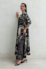 BAROQUE - 3PC KARANDI PRINTED SHIRT WITH KARANDI PRINTED SHAWL AND TROUSER - HZG3141