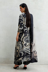 BAROQUE - 3PC KARANDI PRINTED SHIRT WITH KARANDI PRINTED SHAWL AND TROUSER - HZG3141
