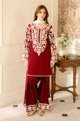 JAZMIN - 3PC LAWN EMBROIDERED SHIRT WITH CHIFFON TYE AND DYE DUPATTA AND TROUSER - HZG2855