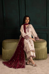 BATIK - 3PC LAWN EMBROIDERED SHIRT WITH CHIFFON EMBROIDERED DUPATTA AND TROUSER - HZG2662