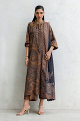 BAROQUE - 3PC KARANDI PRINTED SHIRT WITH KARANDI PRINTED SHAWL AND TROUSER - HZG3149