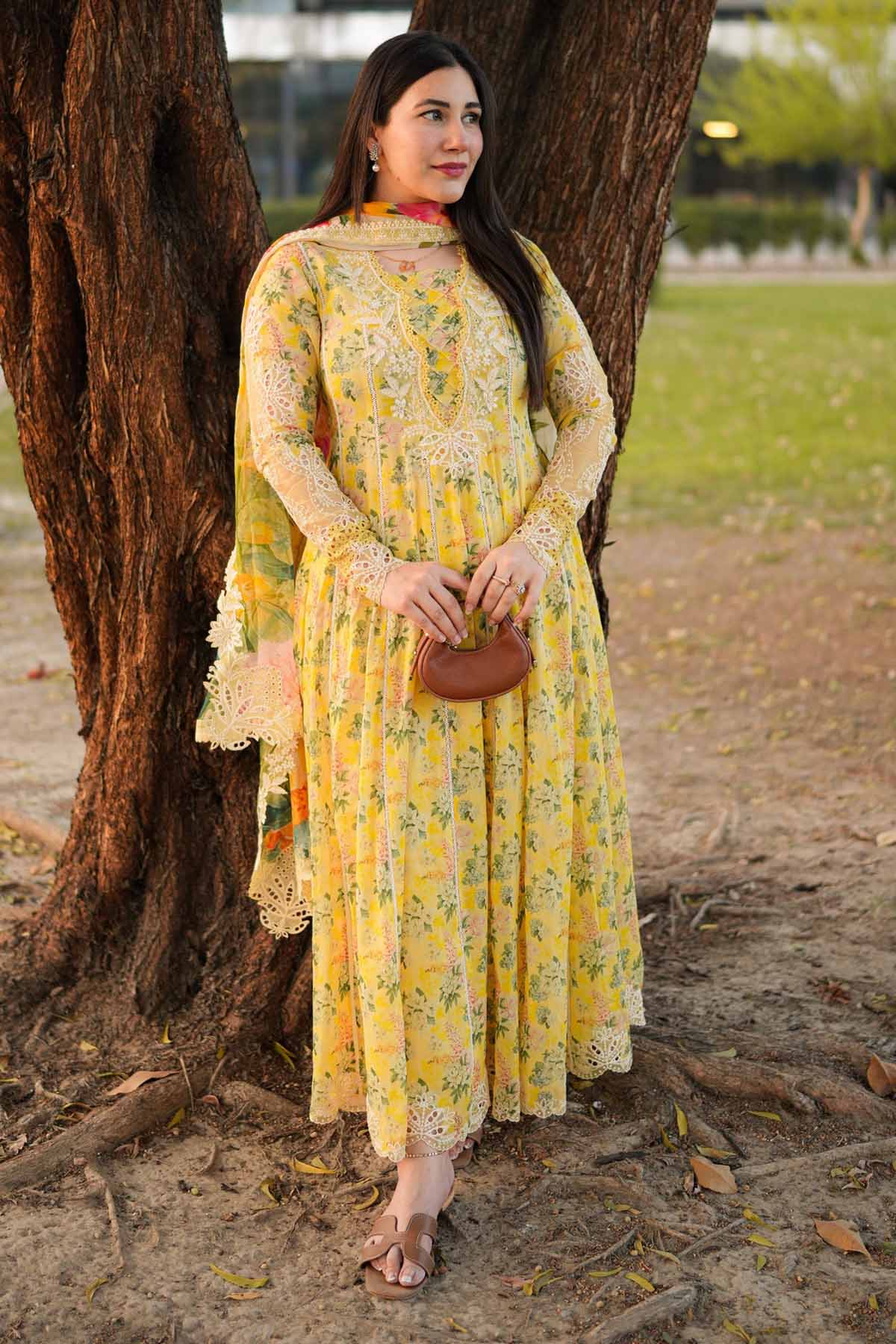 ANEELAS - 3PC LAWN PRINTED SHIRT WITH SILK PRINTED DUPATTA AND TROUSER - HZG2978