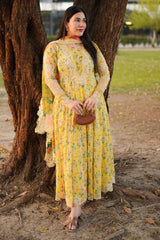 ANEELAS - 3PC LAWN PRINTED SHIRT WITH SILK PRINTED DUPATTA AND TROUSER - HZG2978