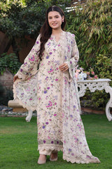 ANEELAS - 3PC LAWN PRINTED SHIRT WITH SILK PRINTED DUPATTA AND TROUSER - HZG2979