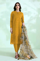 SAPPHIRE - 3PC LAWN EMBROIDERED SHIRT WITH ORGANZA PRINTED DUPATTA & TROUSER - HZG1247