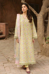 AYZEL - 3PC LAWN PRINTED SHIRT WITH SILK PRINTED DUPATTA AND TROUSER - HZG2982