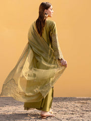 MAHNUR - 3PC LAWN LASERCUT EMBROIDERED SHIRT WITH KHADDI NET EMBROIDERED DUPATTA AND TROUSER - HZG2733