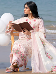 MAHNUR - 3PC LAWN LASERWORK EMBROIDERED SHIRT WITH KHADDI NET EMBROIDERED DUPATTA AND TROUSER - HZG2761